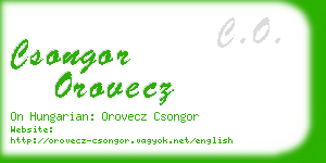 csongor orovecz business card